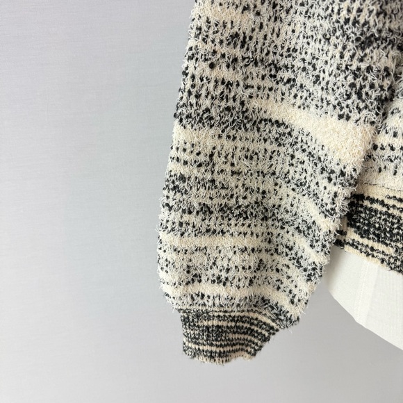 J. Crew Black and Ivory  Space-Dyed Cotton Blend Textured Cardigan Sweater - Picture 5 of 15